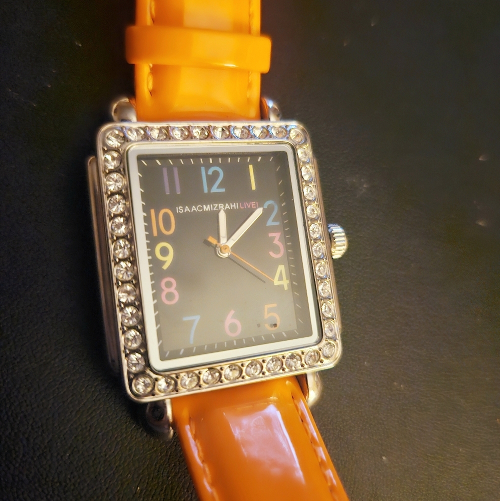 Isaac Mizrahi Orange Strap Watch
